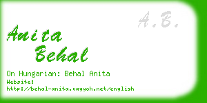 anita behal business card